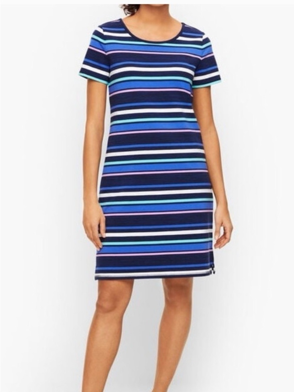Talbots Navy Striped Mini Dress